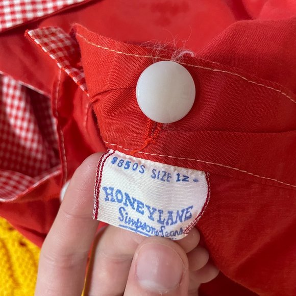 50s gingham plaid Honeylane XXS plaid circle skirt, sleeveless shirt, and bib! - Picture 15 of 16